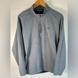 Travis Mathew Zachary Mens 1/4 Zip Pullover Sweater Size M Gray Golf Performance